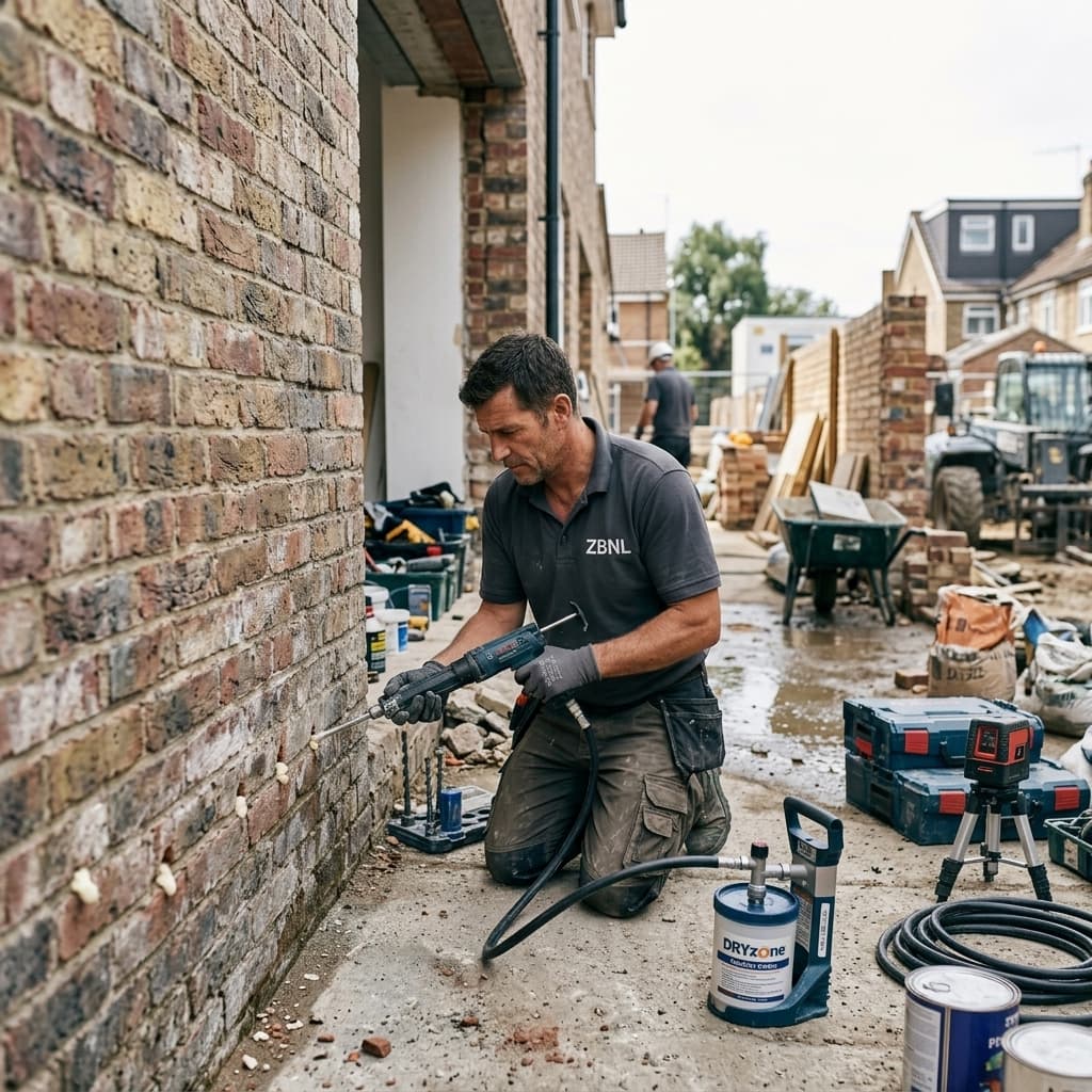 Optrekkend vocht bestrijden door professioneel muren te injecteren