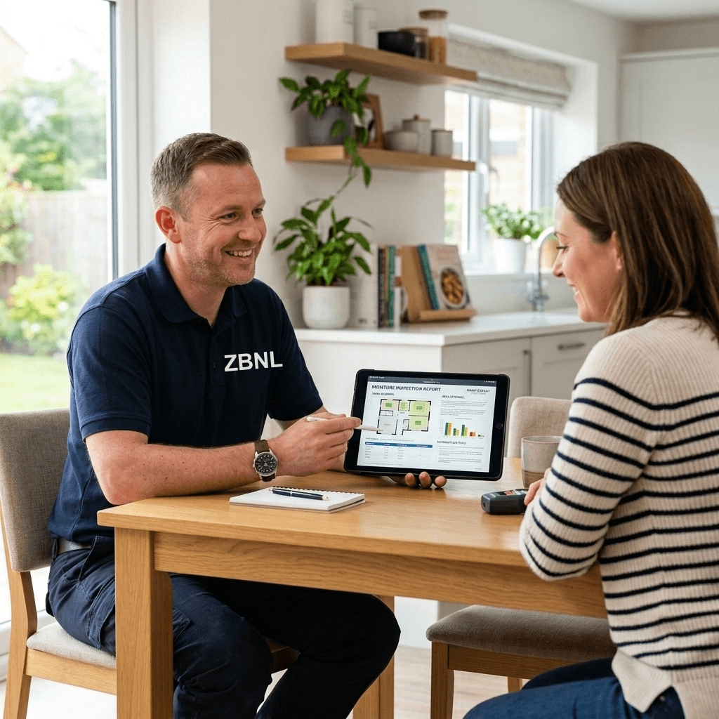 Specialist van ZBNL Vochttechniek geeft helder en persoonlijk advies thuis